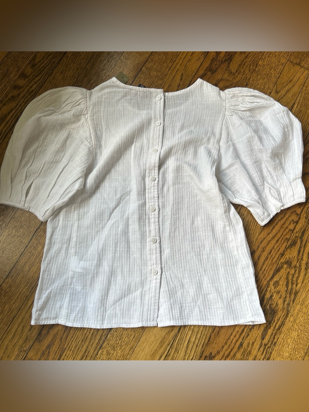 NWT J. Crew White Puff-Sleeve Blouse - Picture 6 of 6